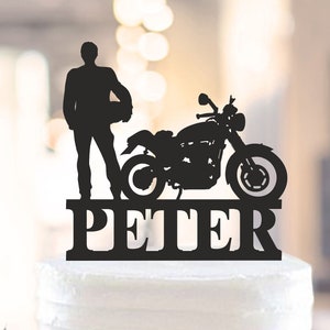 Motorcycle Cake Topper,Biker Cake Topper,First Name Cake Topper,Birthday Cake Topper,birthday Biker Cake Topper,Personalised Topper (1170)