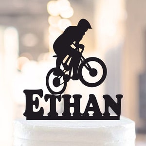 Mountain Biking Cake Topper,Male Bicycle Rider,Bike Cake Topper,bicycle Cake Topper,Bike Birthday Party,bicycle Decoration,Cake Topper 1057