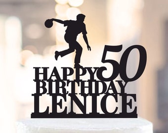 Bowling Cake Topper,Bowling Decoration, CUSTOM Name/Age, bowling party, Birthday Cake Topper, Happy Birthday Cake Topper (1008)