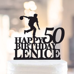 Bowling Cake Topper,Bowling Decoration, CUSTOM Name/Age, bowling party, Birthday Cake Topper, Happy Birthday Cake Topper (1008)
