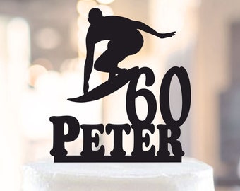Surfing Cake Topper,Male Surfer cake topper,Surfing Birthday topper,Surfing celebration (1080)