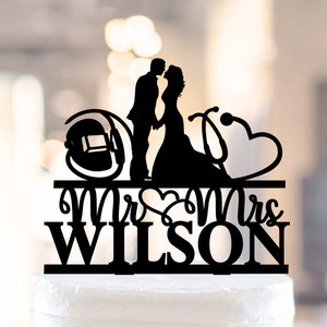 Welder and Nurse Wedding Cake Topper, Welder cake topper,Mr and Mrs cake topper, Nurse wedding cake topper,Nurse wedding, Welding topper