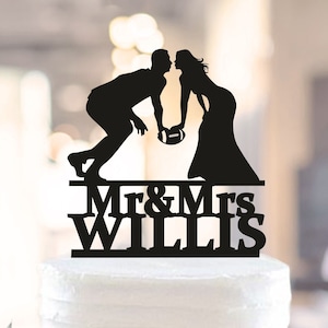 Rugby cake topper,Rugby Wedding,A Love Match Rugby Sports Fan,Bride and Groom Wedding Cake Topper,American football cake topper (1143)