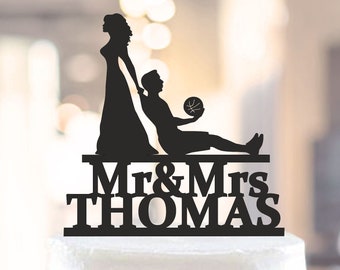 Basketball Wedding cake topper,Wedding cake topper,basketball team,basketball party,Personalized wedding cake topper,custom cake topper 1152