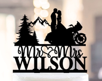 Motorcycle Wedding Cake Topper, Ride with me Forever Cake topper, Biker Wedding Themed, Motorcycle cake wedding decoration,Biker Cake Topper