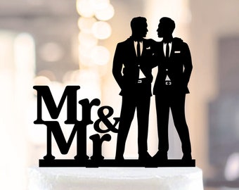 Mr and Mr Cake Topper, Gay Cake Topper, Gay wedding topper, Two Grooms wedding Cake Topper, Gay Topper, Gay Topper for Wedding, gay wedding