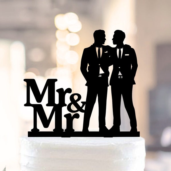 Mr and Mr Cake Topper, Gay Cake Topper, Gay wedding topper, Two Grooms wedding Cake Topper, Gay Topper, Gay Topper for Wedding, gay wedding