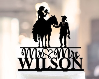 Country Wedding cake topper with horse, Western Cake topper Wedding, Cowboy Topper With Horse, horse cake topper, Cowboy Wedding Topper 1139