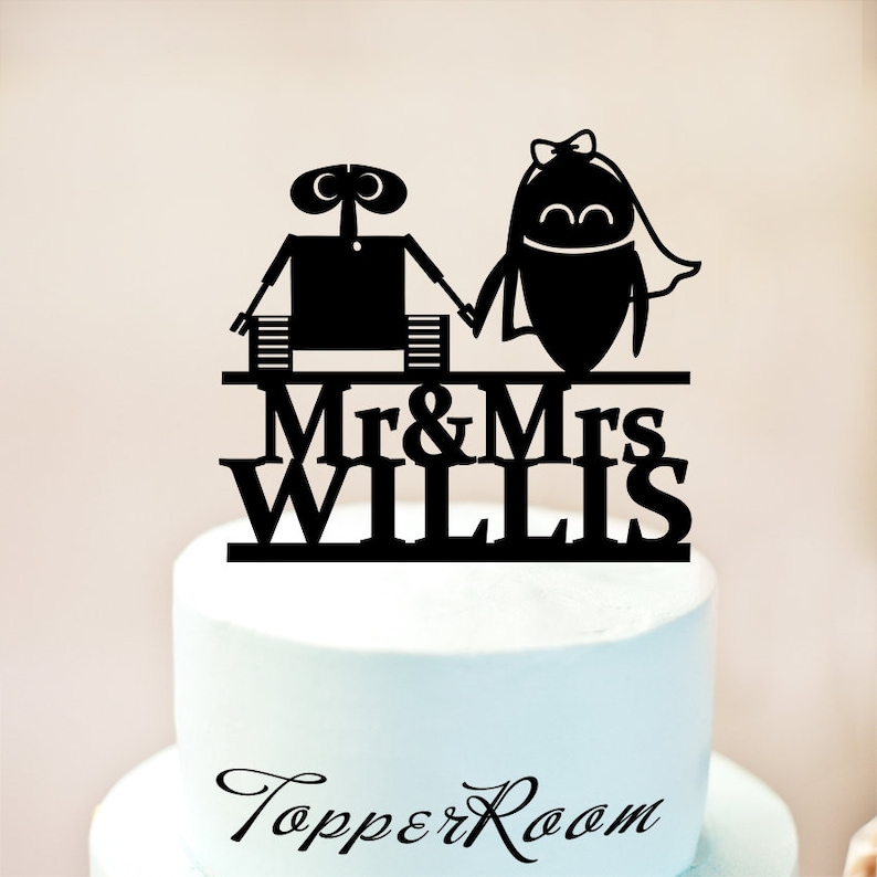 Backzubehör Frog Studio Home Wedding Cake Topper Silhouette Groom and