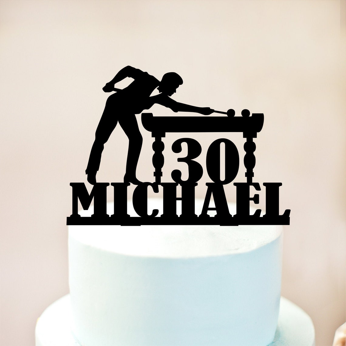 Billiards Cake Topper 8 ball pool cake topper Billiards Etsy