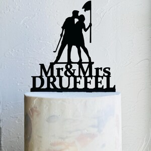 Golf bruidstaarttopper, golfen caketopper, golfspeler caketopper, heer en mevrouw topper, geliefde ooit golftopper, bruid bruidegom golfthema afbeelding 15