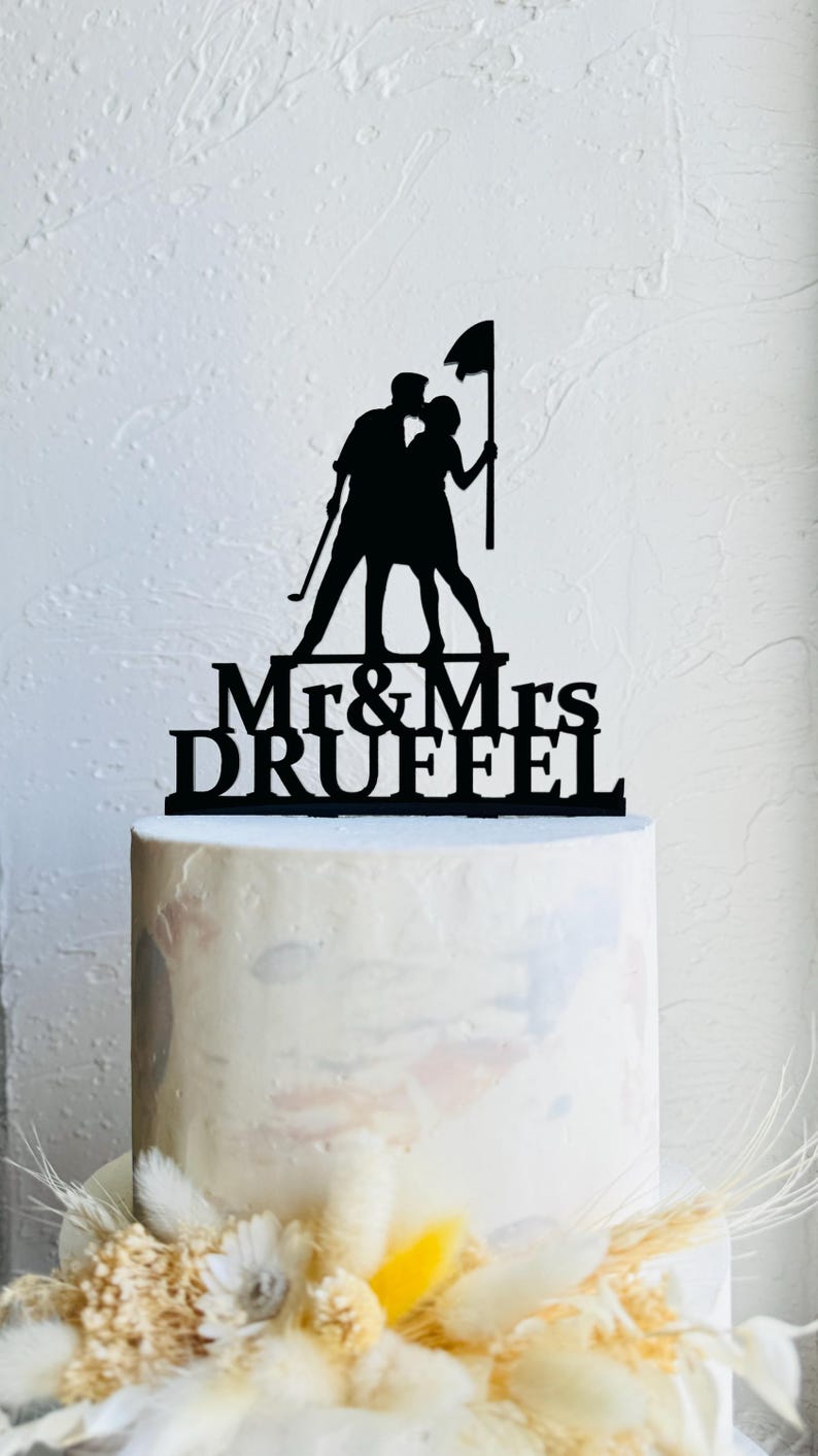 Golf bruidstaarttopper, golfen caketopper, golfspeler caketopper, heer en mevrouw topper, geliefde ooit golftopper, bruid bruidegom golfthema afbeelding 15