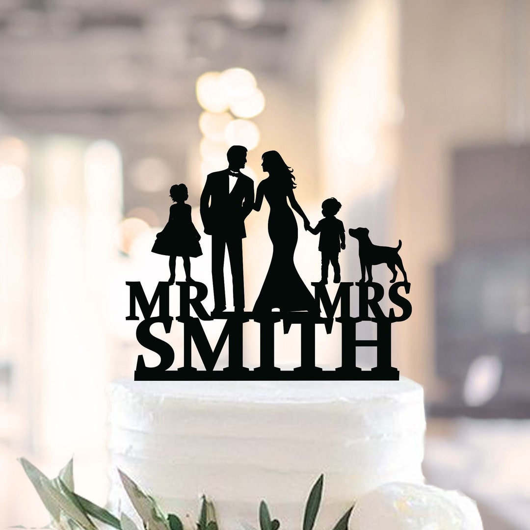Wedding Family Cake Topper,family Cake Topper, Bride and Groom With ...