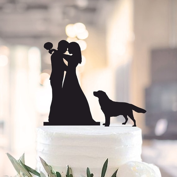 Figura per torta nuziale silhouette sposi con bebè di 18 cm per 9,30