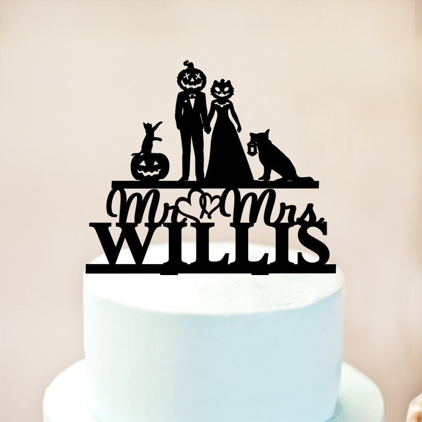 Halloween Wedding Cake Topper Cake Topper for Wedding With Etsy
