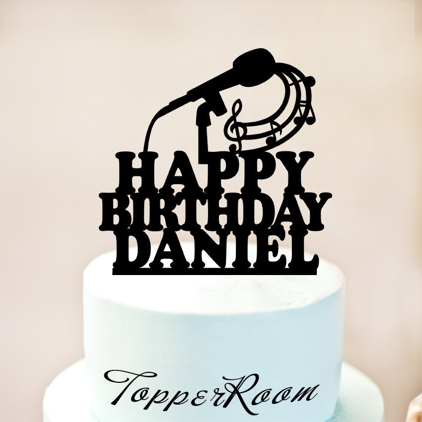 Personalized Microphone Karaoke With Name Birthday Cake Etsy Personalized Microphone Karaoke With Name Birthday Cake Etsy