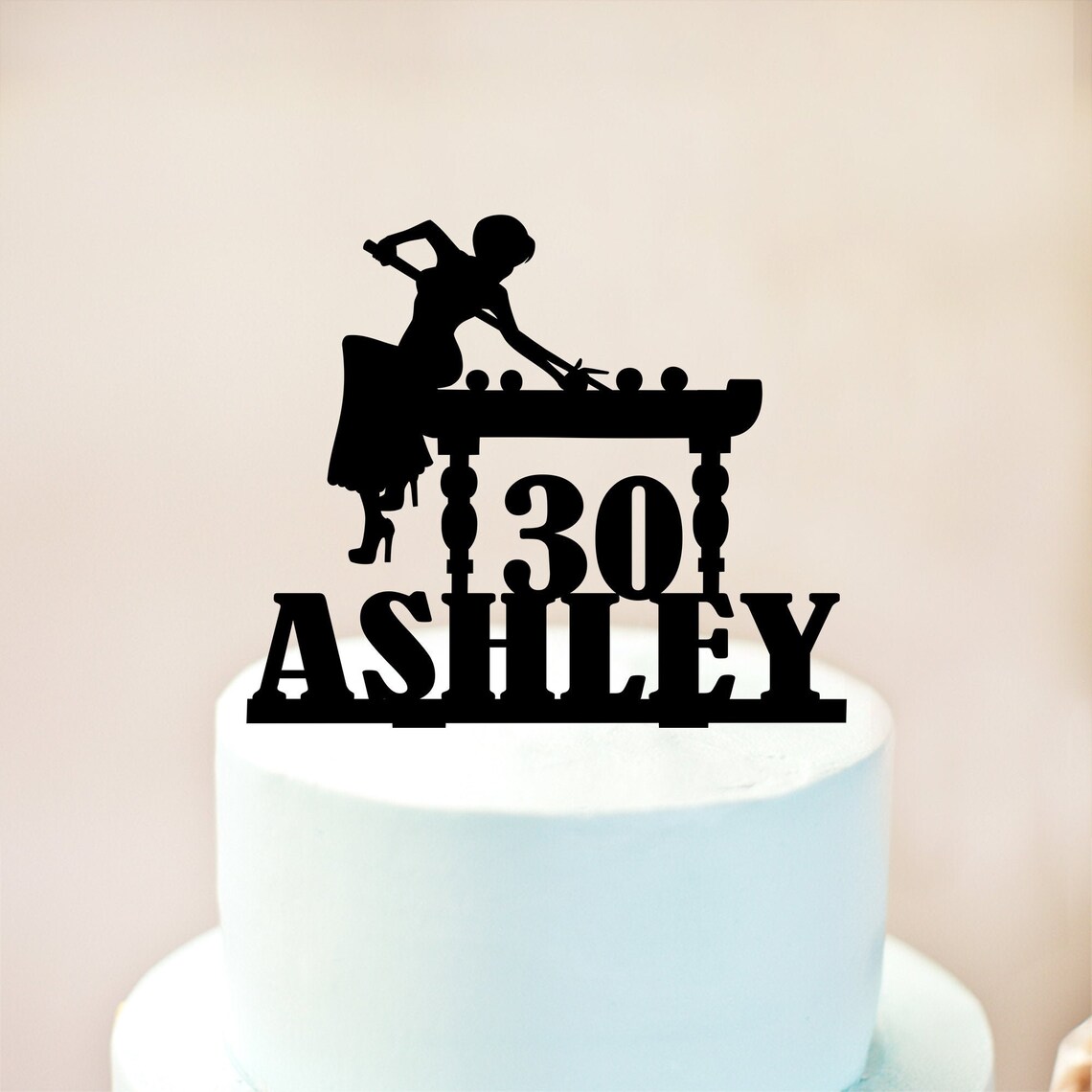 Billiards Cake Topper 8 ball pool cake topper Female Etsy