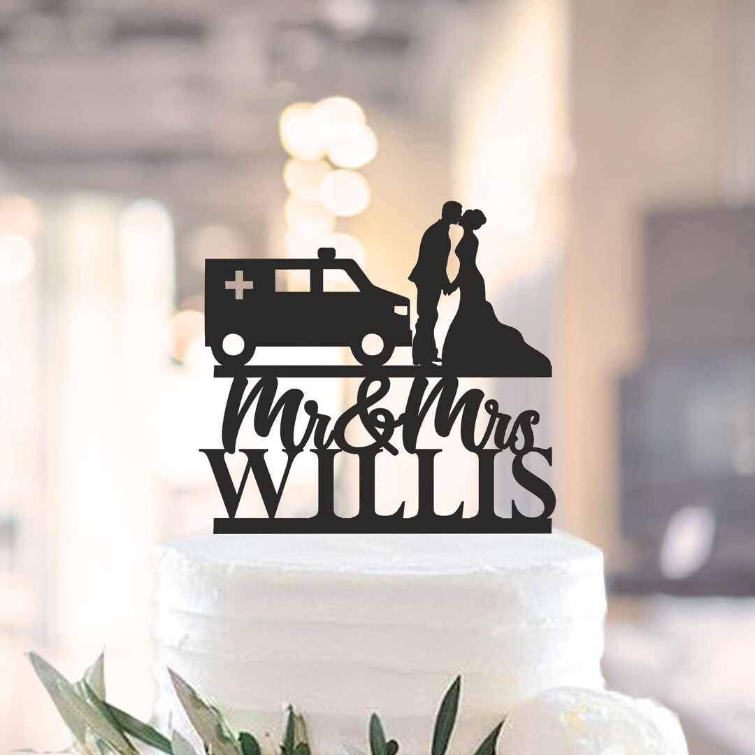 Wedding Cake Topper,ambulance Wedding Cake Topper,medical Cake Topper