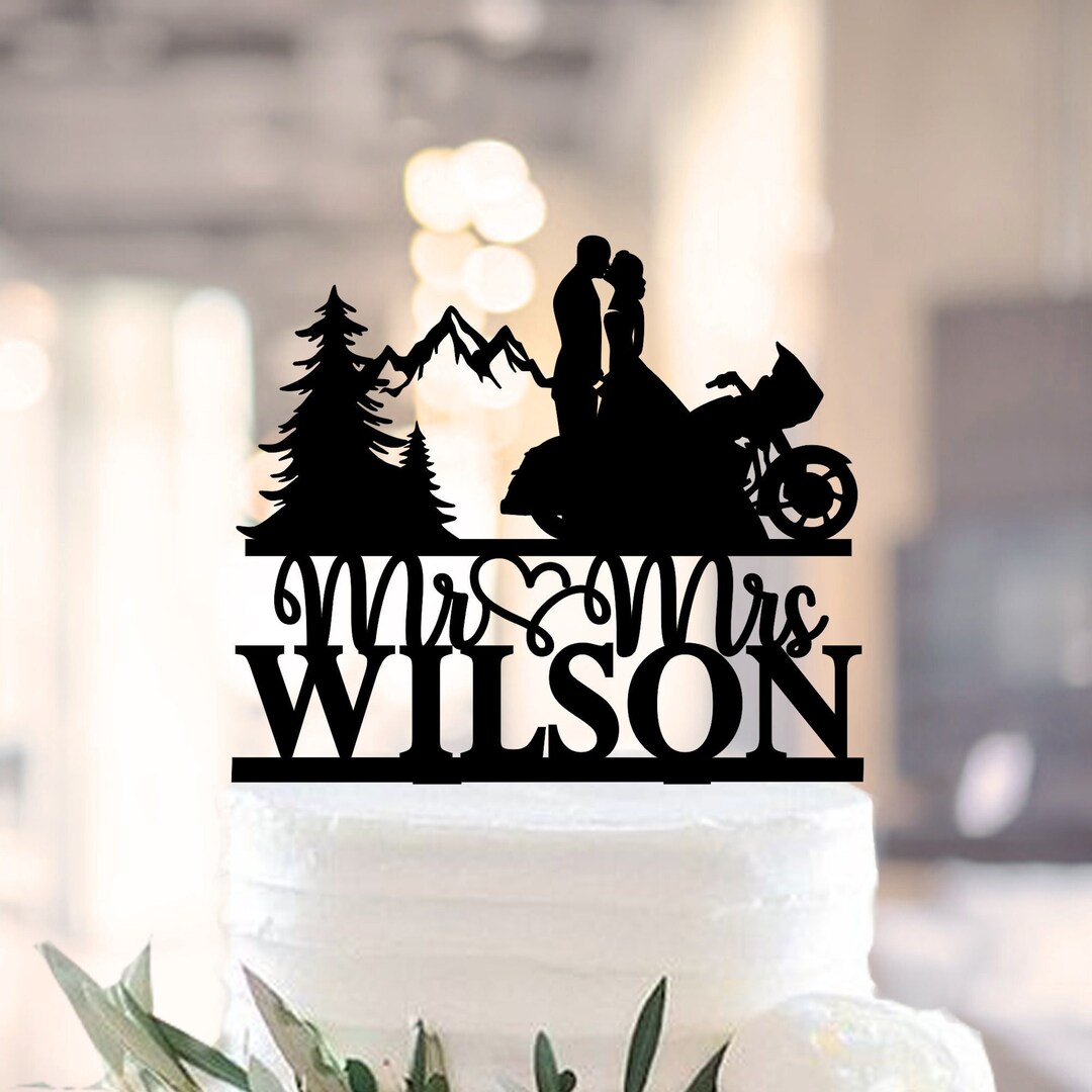 Motorcycle Wedding Cake Topper, Ride With Me Forever Cake Topper, Biker Wedding Themed