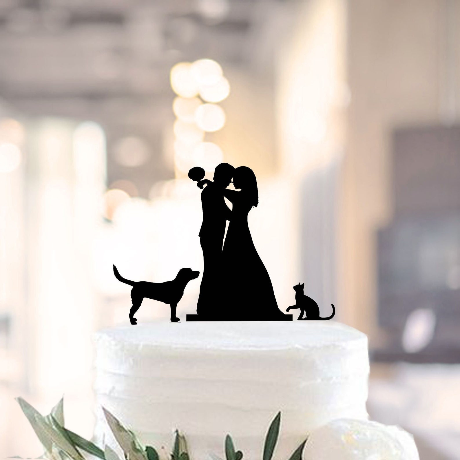 Wedding Cake Topper With Cat and Dog,cake Topper + Cat and Dog,cat Cake ...