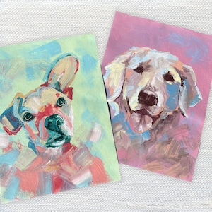 Custom Pet Portrait From Photo | Acrylic Paint Dog Painting | Dog Painting Original Abstract Dog Painting on Canvas | Gift For Dog Lover