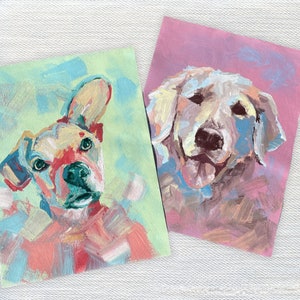 Retrato abstracto acrílico personalizado / Memorial para perros hecho a mano / Regalo colorido y personalizado para recordar a tu mascota fallecida