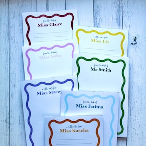 A5 Personalised Notepad | Wavy Design | 7 colours | 148x210mm | Gift Ideas | Stationery | Teachers Gift Idea