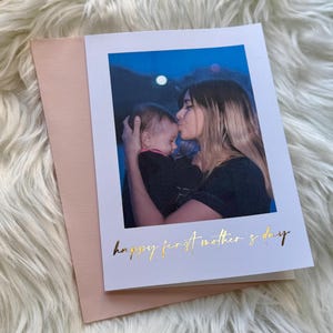 Personalised Happy First Mother’s Day Card | Mum | Foil Printed | Greeting Card | Photo Card | A6 105x148mm