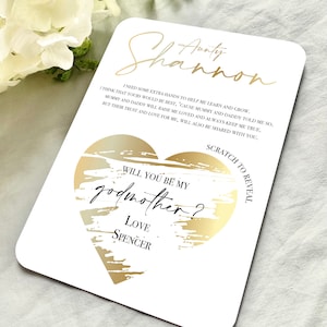 Personalised Godmother Proposal Card | Scratchie Card | Gold | Silver | Rose Gold | Foil Printed | C6 Envelope | A6 Size 105 x 148mm