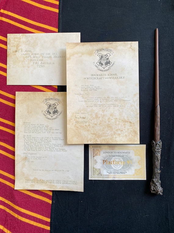 Personalised Harry Potter Hogwarts Acceptance Letter School Supply