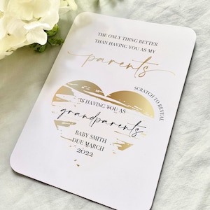 Personalised Surprise Pregnancy Reveal Card for Parents | Scratchie Card | Gold | Silver | Rose Gold Foil Printed | C6 Envelope | A6 Size