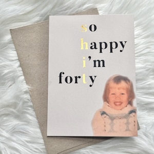 Personalised 30th | 40th | 50th | 60th | 70th | 80th | 90th | Milestone Photo Birthday Card | Gold Foil Print | Greeting Card | A6 105x148mm