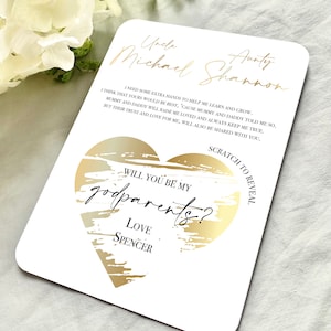 Personalised Godparents Proposal Card | Scratchie Card | Gold Silver or Rose Gold Foil Printed | C6 Envelope | A6 Size 105 x 148mm