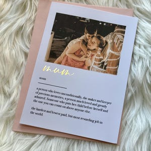 Personalised Mother’s Day Card | Mum | Foil Printed | Greeting Card | Dictionary Definition | A6 105x148mm