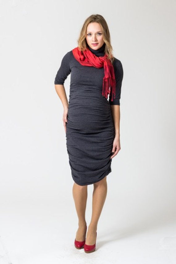 charcoal grey plus size dress