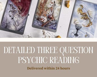 Intuitives Psychic Reading: 3 Fragen Tarot & Orakel Anleitung (PDF Dokument)