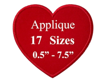 Diseño de bordado de apliques de corazón - 17 tamaños - Diseño de apliques de bordado del día de San Valentín - Diseño de apliques de corazón - Diseño de bordado a máquina.