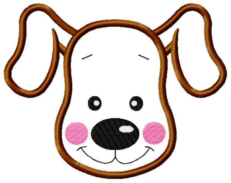 Dog Face Machine Embroidery Designs Puppy Dog Applique Etsy