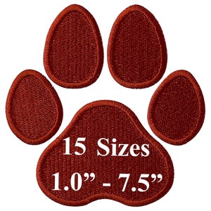 Paw Print Embroidery Design - 15 sizes - Dog Paw Print Fill Stitch Embroidery Design - Digital Download - Machine Embroidery Design.
