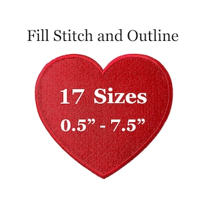 Heart Embroidery Design - 17 sizes - Small Heart Fill Stitch Embroidery Design - Valentine Day Embroidery Design - Machine Embroidery Design