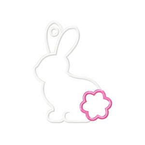 Bunny Bag Tag for Easter Basket - Easter Bag Tag In The Hoop Applique Embroidery Design - Machine Embroidery Design. image 7