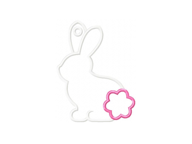 Bunny Bag Tag for Easter Basket - Easter Bag Tag In The Hoop Applique Embroidery Design - Machine Embroidery Design. image 7