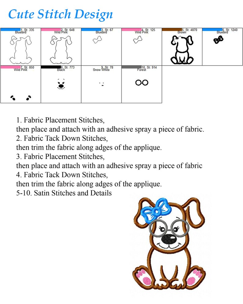 Dog Applique Embroidery Designs Puppy Applique Embroidery Etsy