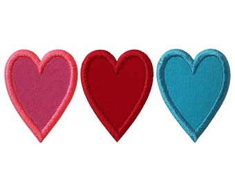 Three Hearts In Line Embroidery Applique Design-Valentine’s Day Applique Design-Heart Applique Design-5 sizes-Machine Embroidery Design.