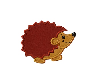 Hedgehog Applique Machine Embroidery Design - Cute Woodland Forest Baby Animal Instant Download