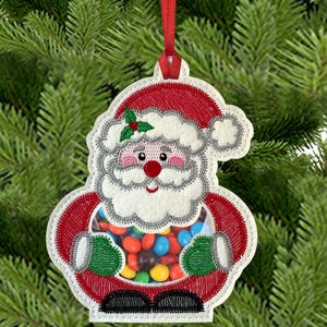 Santa Treat Bag In The Hoop Machine Embroidery Design N3 - 10 sizes - Christmas Peekaboo Treat Bag In The Hoop Machine Embroidery Design.