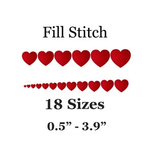 Small Heart Embroidery Design -18 Sizes - Mini Heart Fill Stitch Embroidery Design-Valentine Day Embroidery Design-Machine Embroidery Design
