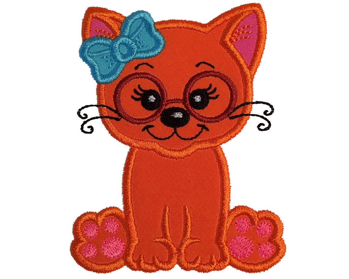 Cat Applique Designs Cat Machine Embroidery Designs for Baby Etsy