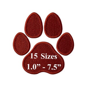 Paw Print Embroidery Design - 15 sizes - Dog Paw Print Fill Stitch Embroidery Design - Digital Download - Machine Embroidery Design.