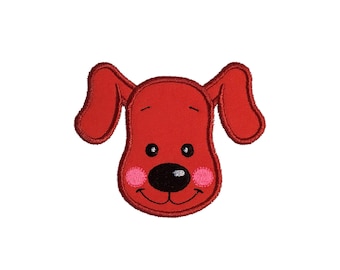 Dog Face Applique Machine Embroidery Design - Cute Puppy Instant Download
